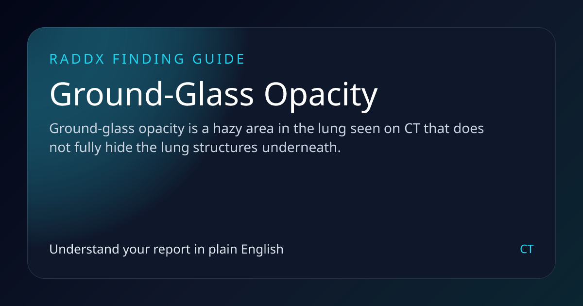 Ground-Glass Opacity on CT: What It May Mean, When It Matters, and What ...